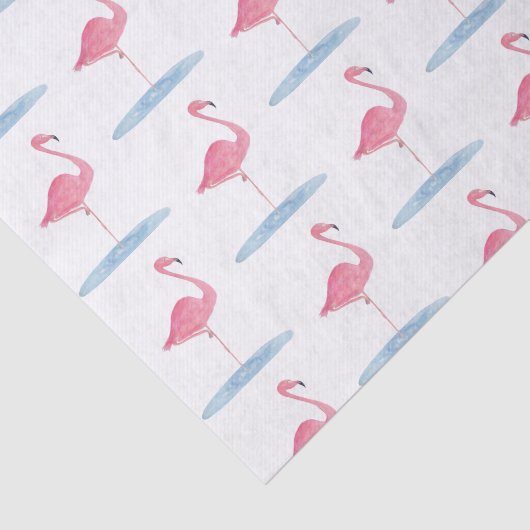 Waterverf Roze Flamingo Tissuepapier (Detail)