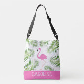 Waterverf Roze Flamingo Tropical Beach Tas (Achterkant)