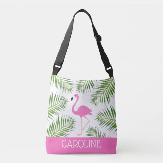 Waterverf Roze Flamingo Tropical Beach Tas (Voorkant)