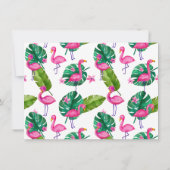 Waterverf Roze Flamingo Tropical Birthday Kaart (Achterkant)