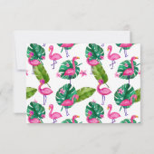 Waterverf Roze Flamingo Tropical Dank u Bedankkaart (Achterkant)