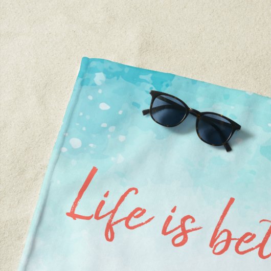 Waterverf Roze flamingo Tropical Flowers Strandlaken (In situ)