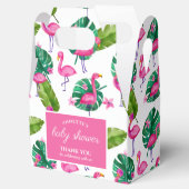 Waterverf Roze Flamingo Tropical Leaves Pattern Bedankdoosjes (Geopend)