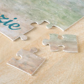 Waterverf Roze Flamingo | Tropisch eiland Legpuzzel (Zijkant)