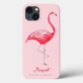 Waterverf Roze Flamingo Tropische Regenwoudvogel Case-Mate iPhone Case (Achterkant)