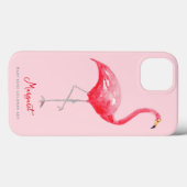 Waterverf Roze Flamingo Tropische Regenwoudvogel Case-Mate iPhone Case (Achterkant (horizontaal))