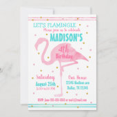 Waterverf Roze Flamingo Verjaardagsuitnodiging Kaart (Voorkant)