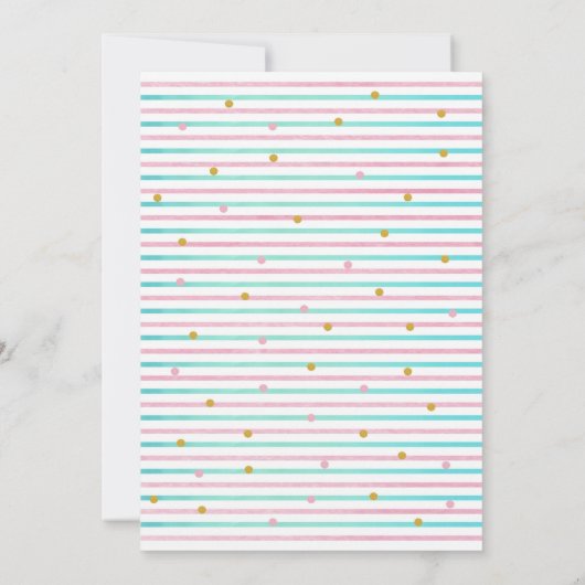 Waterverf Roze Flamingo Verjaardagsuitnodiging Kaart (Achterkant)