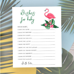 Waterverf roze flamingo - wensen voor baby