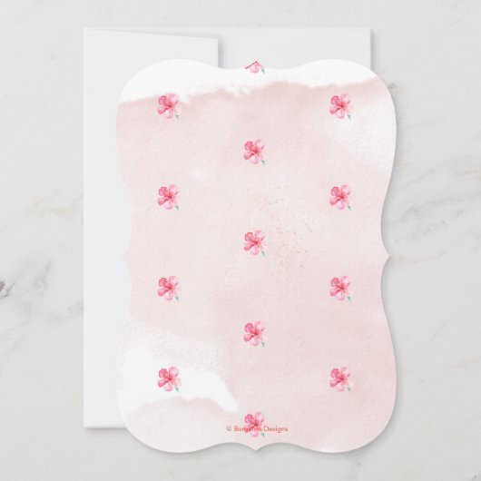 Waterverf Roze Flamingo's Baby shower Kaart (Achterkant)