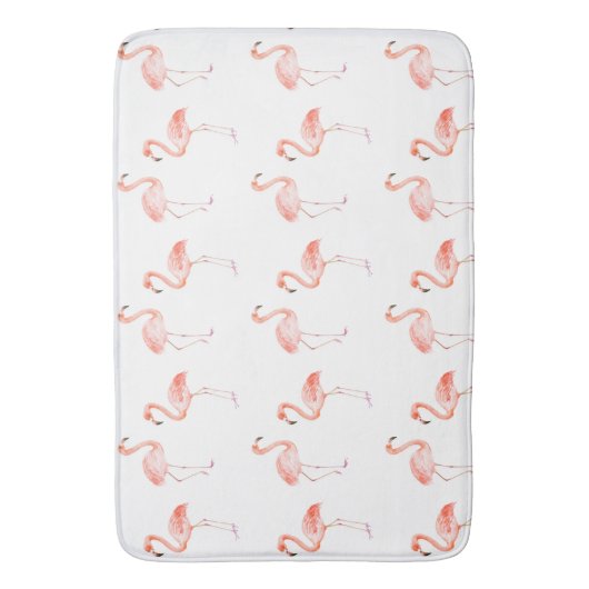 Waterverf roze flamingos badmat (Voorkant Verticaal)