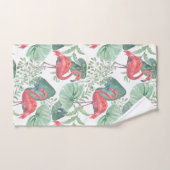 Waterverf Roze flamingos en bladeren. Bad Handdoek (Handdoek)