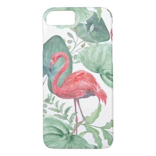 Waterverf Roze flamingos en bladeren. Case-Mate iPhone Case (Achterkant)