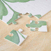 Waterverf Roze flamingos en bladeren. Legpuzzel (Zijkant)