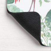 Waterverf Roze flamingos en bladeren. Muismat (Hoek)