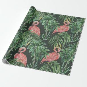 Waterverf roze flamingos, exotische vogels, tropis cadeaupapier