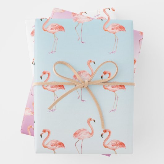 Waterverf roze flamingos   inpakpapier vel (In situ)