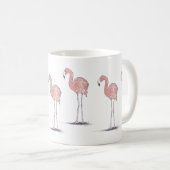 Waterverf roze flamingos koffiemok (Voorkant rechts)