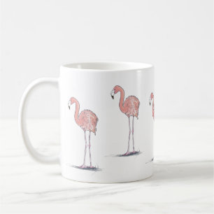 Waterverf roze flamingos koffiemok