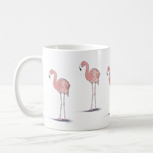 Waterverf roze flamingos koffiemok (Links)