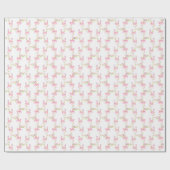 Waterverf Roze Flamingo's & Lichten Kerst Cadeaupapier (Vlak)