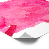 Waterverf roze flamingos met gouden stippen naadlo poster (Hoek)