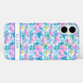 Waterverf Roze Flamingo's Met Initiaal Case-Mate iPhone Case (Achterkant (horizontaal))