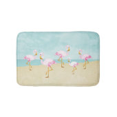 Waterverf Roze flamingos op het strand Badmat (Voorkant)