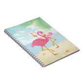Waterverf Roze flamingos op het strand Notitieboek (Rechterzijde)