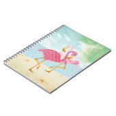 Waterverf Roze flamingos op het strand Notitieboek (Linkerzijde)