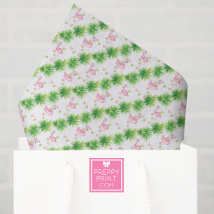 Waterverf Roze Flamingo's & Slinger Kerstmis Tissuepapier