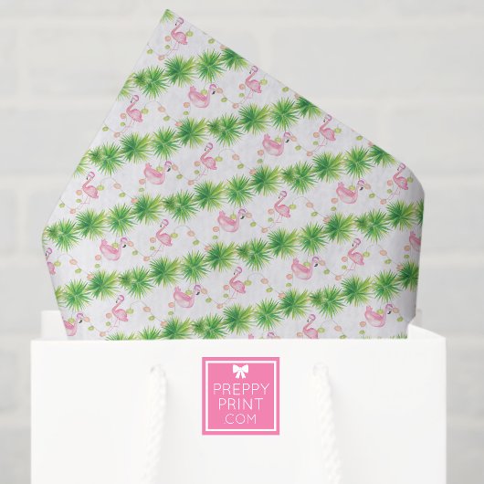 Waterverf Roze Flamingo's & Slinger Kerstmis Tissuepapier
