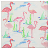 Waterverf roze flamingos stof (Swatch)
