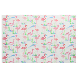Waterverf roze flamingos stof