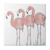 Waterverf roze flamingos tegeltje (Voorkant)