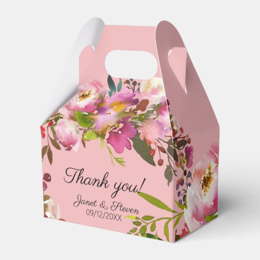 Waterverf Roze flesje Bedankdoosjes (Voorkant Zijde)