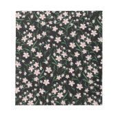 Waterverf Roze flesje met botanische zwarte patroo Notitieblok (Voorkant)