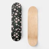 Waterverf Roze flesje met botanische zwarte patroo Persoonlijk Skateboard (Voorkant)