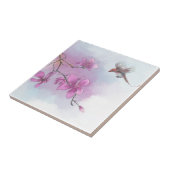 Waterverf Roze Flora & Fauna Kunst Tuin Scènes Tegeltje (Zijkant)