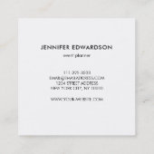 Waterverf roze floraal wit goud professional vierkante visitekaartje (Achterkant)