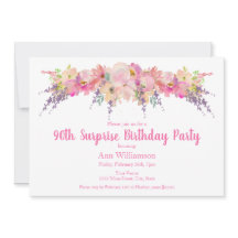 Waterverf Roze Floral 90ste verrassingsdag