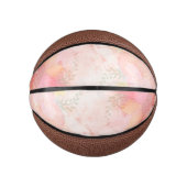 Waterverf Roze Floral Achtergrond Basketbal (Voorkant)