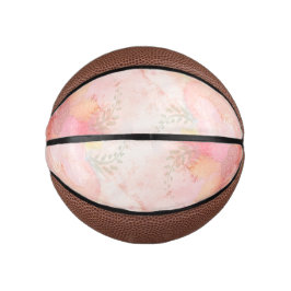 Waterverf Roze Floral Achtergrond Basketbal