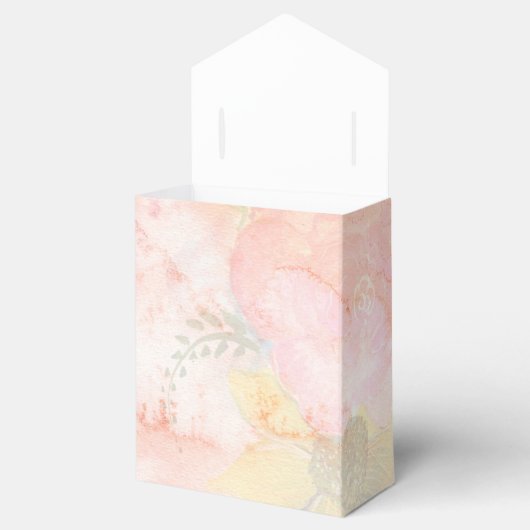 Waterverf Roze Floral Achtergrond Bedankdoosjes (Geopend)