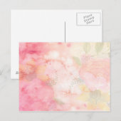 Waterverf Roze Floral Achtergrond Briefkaart (Voorkant / Achterkant)