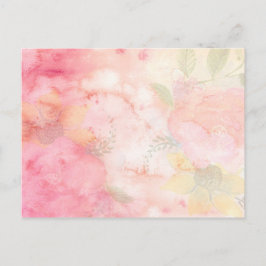 Waterverf Roze Floral Achtergrond Briefkaart