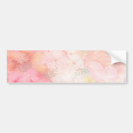 Waterverf Roze Floral Achtergrond Bumpersticker