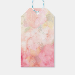 Waterverf Roze Floral Achtergrond Cadeaulabel