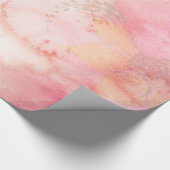 Waterverf Roze Floral Achtergrond Cadeaupapier (Hoek)