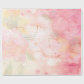 Waterverf Roze Floral Achtergrond Cadeaupapier (Vlak)